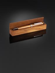 Długopis drewniany w etui, BORG, brązowy