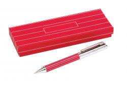 Metalowy długopis ADORNO, czerwony, srebrny