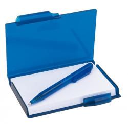 Mini notes z długopisem niebieski transparentny