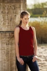 T-Shirt damski bez rękawów 180g Ciemno czerwony XL