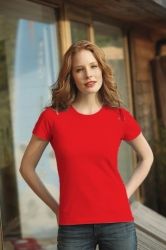 T-Shirt damski z krótkim rękawem 150g Czerwony L
