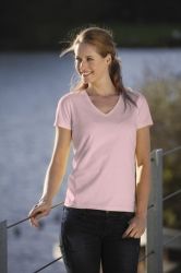 T-Shirt damski z krótkim rękawem 180g Jasno różowy XL