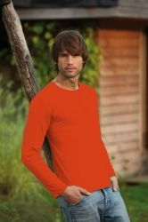 T-Shirt męski z długim rękawem 150g Ciemno pomarańczowy M