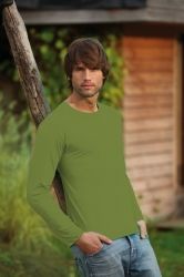 T-Shirt męski z długim rękawem 150g Zielony mech XL