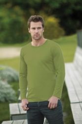 T-Shirt męski z długim rękawem 180g Zielony mech L