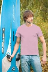 T-Shirt męski z krótkim rękawem 180g Jasno różowy XXXL