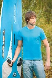T-Shirt męski z krótkim rękawem 190g Jasno niebieski L