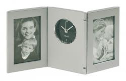 Wielofunkcyjny zegar na biurko, PICTIME, srebrny