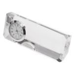 Kryształowy przycisk do papieru z zegarem Cristalino transparentny