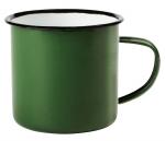 Kubek emaliowany RETRO CUP, zielony/biały