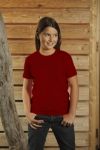 T-Shirt dziecięcy z krótkim rękawem 150g Ciemno czerwony XS