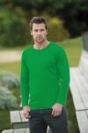 T-Shirt męski z długim rękawem 180g Zielony XL