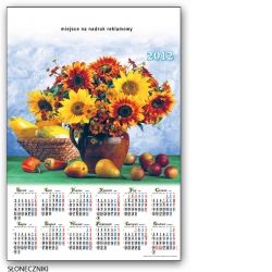 Kalendarz 2012 jednoplanszowy słoneczniki