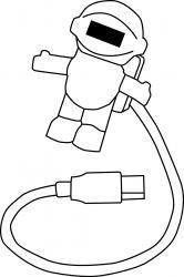 Lampka USB ASTRONAUT, biały