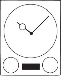 Prostokątny zegar ścienny SATURN, srebrny