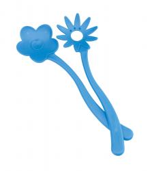 Sztućce sałatkowe FLOWER, niebieski