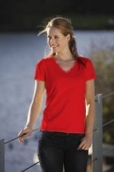 T-Shirt damski z krótkim rękawem 180g Czerwony M
