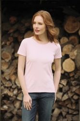 T-Shirt damski z krótkim rękawem 205g Jasno różowy S