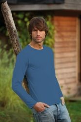 T-Shirt męski z długim rękawem 150g Denim Blue M
